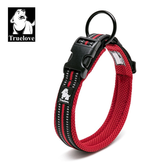 Truelove Adjustable 3M Reflective Mesh Dog Collar - All-Weather, 8 Sizes