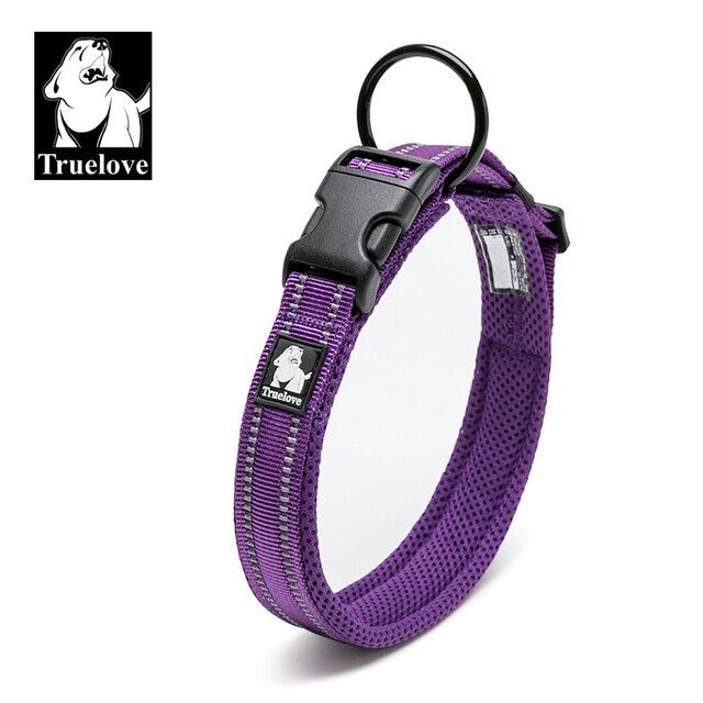 Truelove Adjustable 3M Reflective Mesh Dog Collar - All-Weather, 8 Sizes