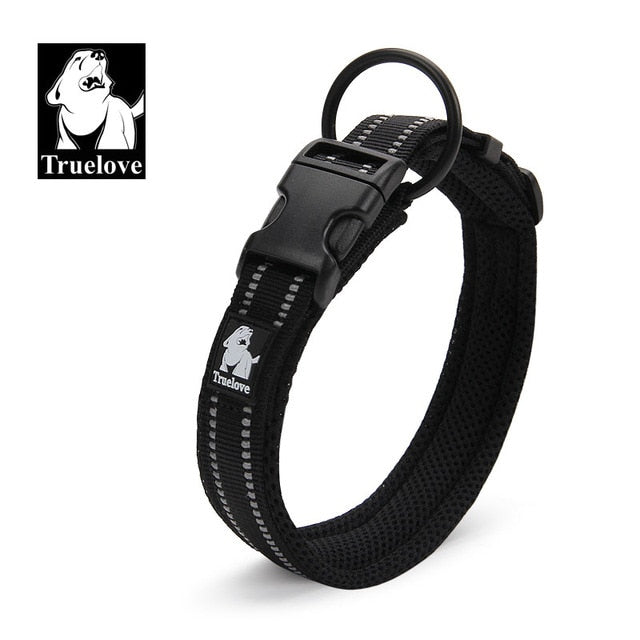 Truelove Adjustable 3M Reflective Mesh Dog Collar - All-Weather, 8 Sizes