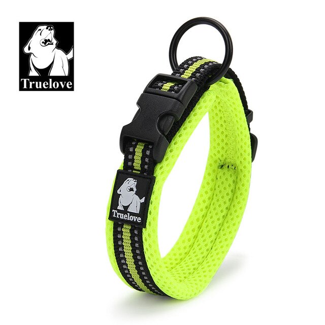 Truelove Adjustable 3M Reflective Mesh Dog Collar - All-Weather, 8 Sizes