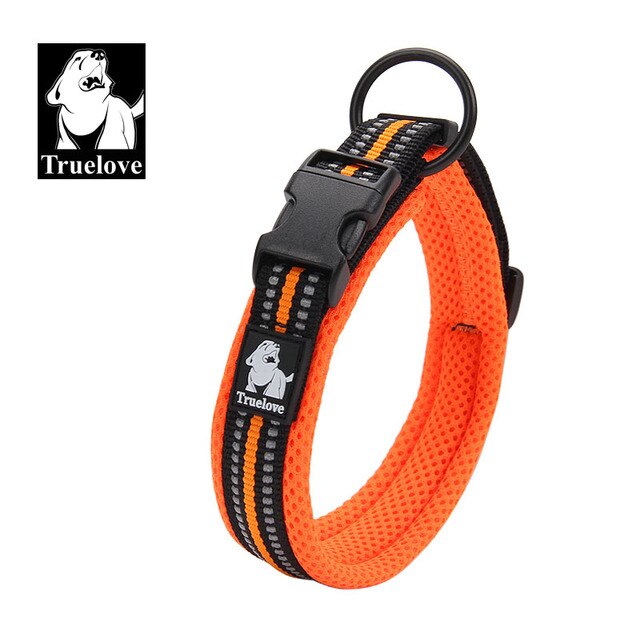 Truelove Adjustable 3M Reflective Mesh Dog Collar - All-Weather, 8 Sizes