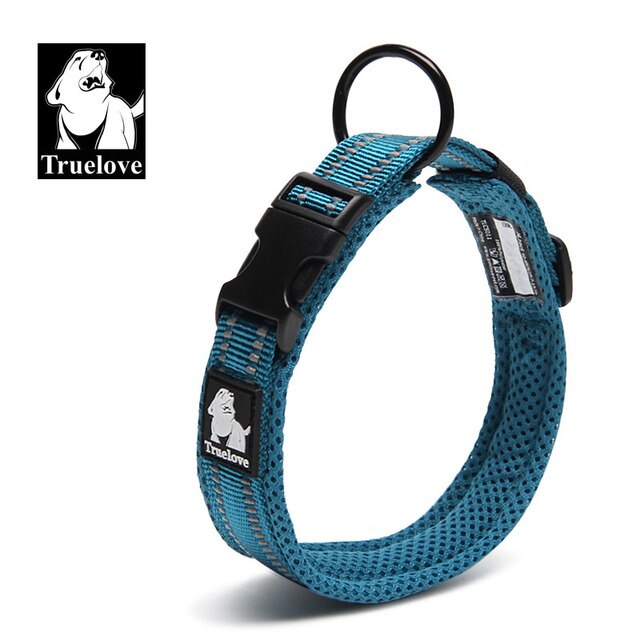 Truelove Adjustable 3M Reflective Mesh Dog Collar - All-Weather, 8 Sizes