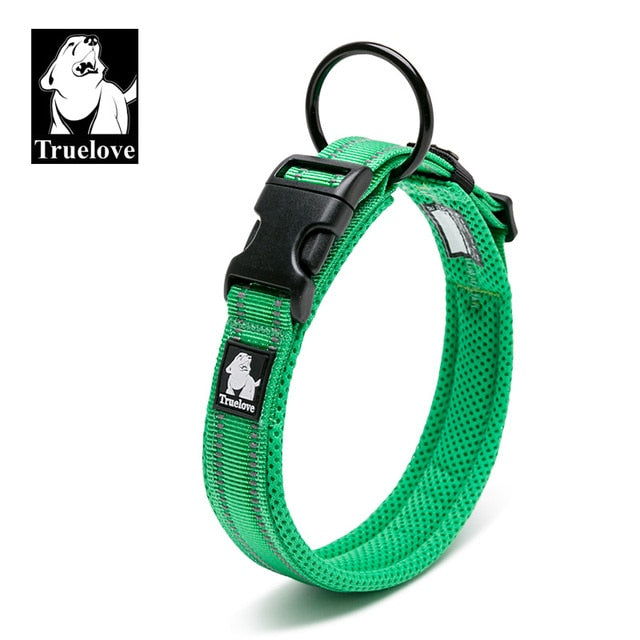 Truelove Adjustable 3M Reflective Mesh Dog Collar - All-Weather, 8 Sizes