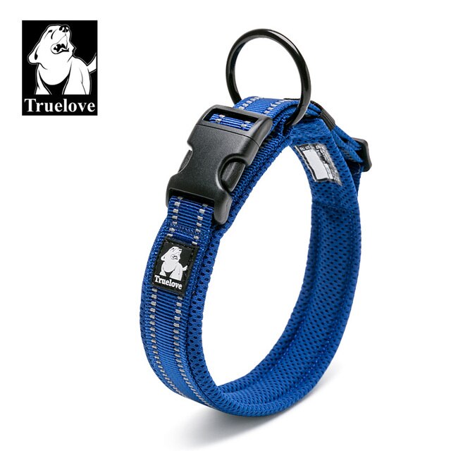 Truelove Adjustable 3M Reflective Mesh Dog Collar - All-Weather, 8 Sizes