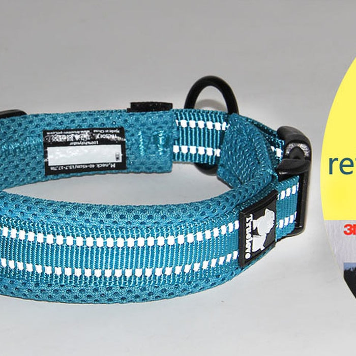 Truelove Adjustable 3M Reflective Mesh Dog Collar - All-Weather, 8 Sizes