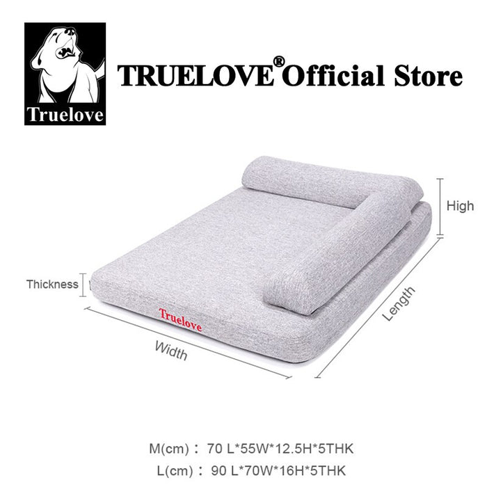 Truelove Memory Foam Pet Bed - Linen Fabric, Washable TLX1211